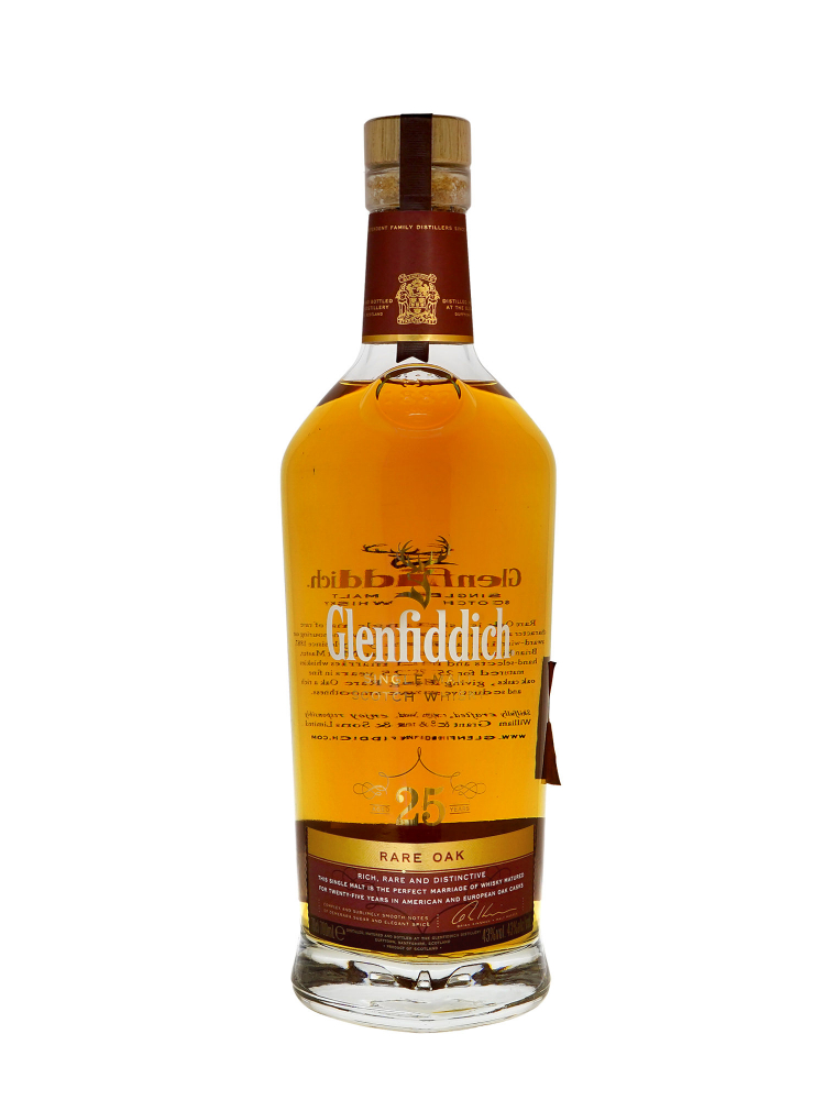 Glenfiddich 25 Year Old Rare Oak Single Malt Scotch Whisky 700ml w/box