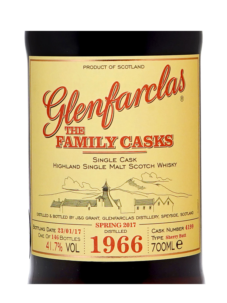 Glenfarclas Family Cask 1966 51 Year Old Cask 4199 SP17 Sherry Butt Single Malt w/box 700ml