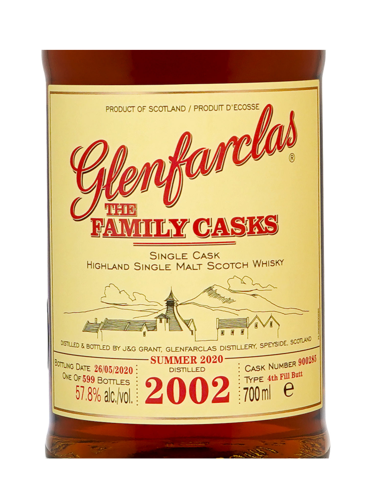 Glenfarclas Family Cask 2002 18 Year Old Cask 900285 S20 4th Fill Butt bottled 2020 700ml w/box
