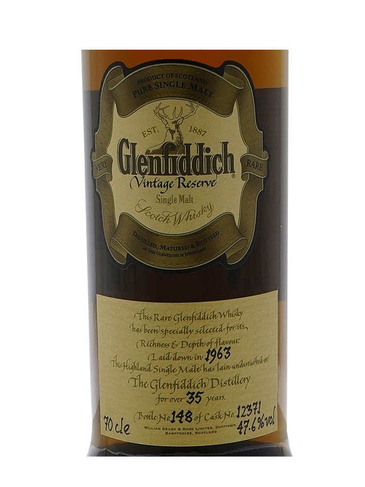 Glenfiddich 1963 35 Year Old Vintage Reserve Cask 12371 (Bottled 1999) Single Malt 700ml w/box