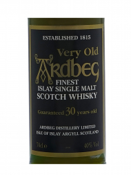 Ardbeg 30 Year Old Very Old Single Malt Whisky 700ml no box
