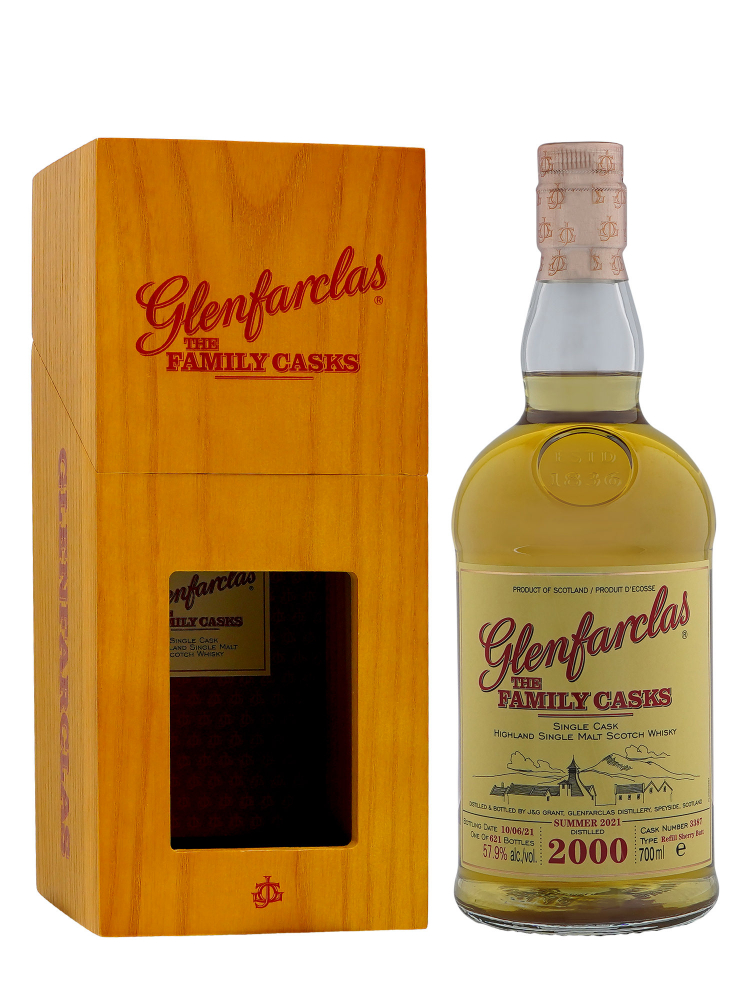 Glenfarclas Family Cask 2000 21 Year Old Cask 3387 S21 Refill Sherry Butt bottled 2021 700ml w/box