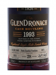 Glendronach 1993 28 Year Old Cask 6871 (Bottled 2021) Pedro Ximenez Puncheon 700ml w/box