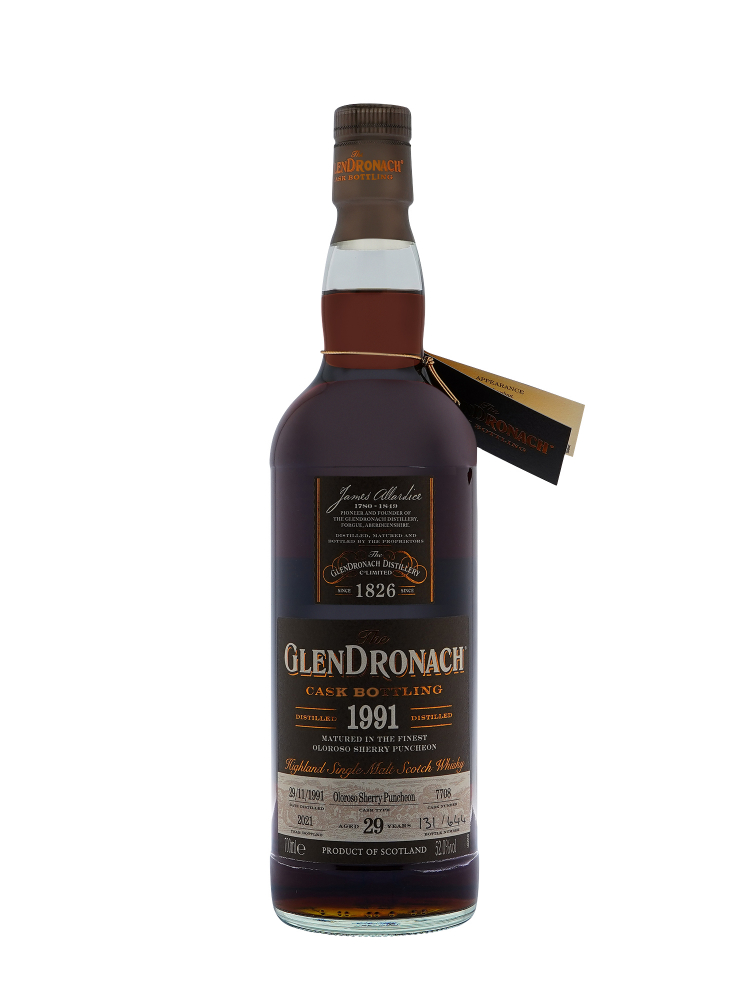 Glendronach 1991 29 Year Old Cask 7708 (Bottled 2021) Olorosso Sherry Puncheon 700ml w/box