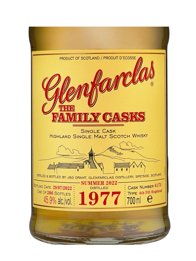 Glenfarclas Family Cask 1977 44 Year Old Cask 6173 S22 4th Fill Hogshead Single Malt w/box 700ml