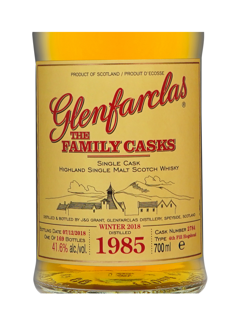Glenfarclas Family Cask 1985 33 Year Old Cask 2784 W18 4th Fill Hogshead Single Malt 700ml