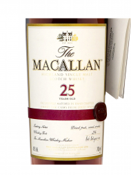 Macallan  25 Year Old Sherry Oak Single Malt Red Ribbon 700ml w/wooden box (Pre-2017 Release)