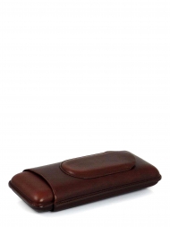 Martin Wess Case Cigar 593 Vachetta Brown Corona 3F W/Cutter Slot